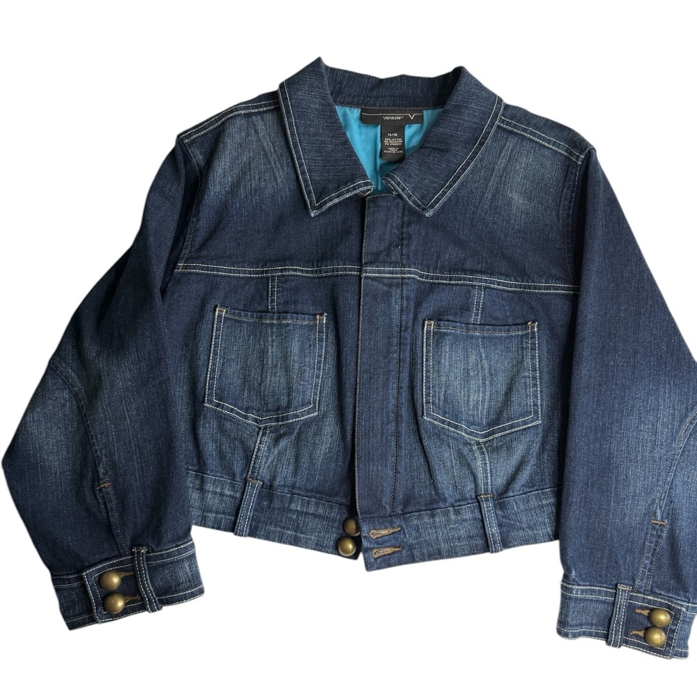 VENEZIA  Crop Tracker core Denim Jacket pockets enough warmth for chiller days